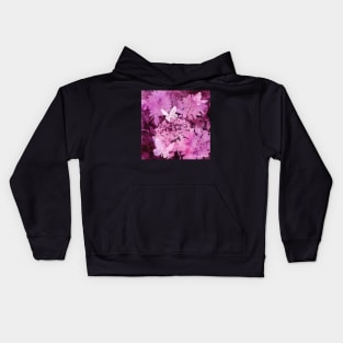 Butterflies and Hydrangeas Negative Painting Pink Kids Hoodie